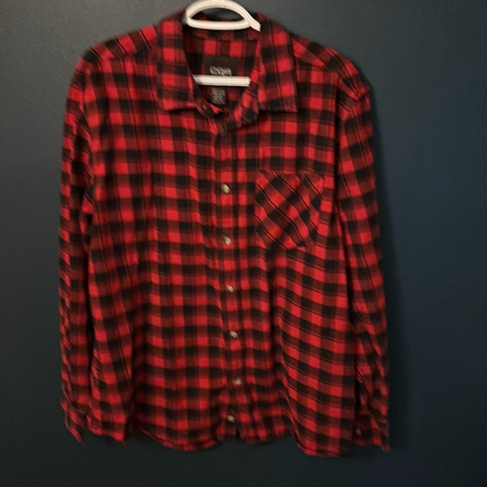 CQR Women's Classic Plaid Button Down Shirt Size XL